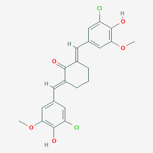 molecular formula C22H20Cl2O5 B506081 2,6-Bis(3-chloro-4-hydroxy-5-methoxybenzylidene)cyclohexanone 