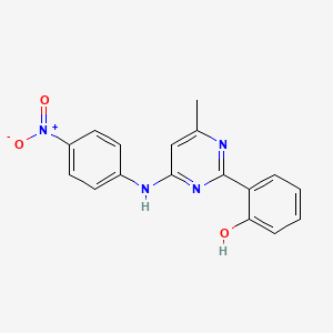 molecular formula C17H14N4O3 B5060816 2-{4-methyl-6-[(4-nitrophenyl)amino]-2-pyrimidinyl}phenol 
