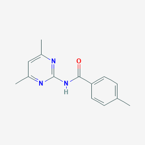 molecular formula C14H15N3O B506082 N-(4,6-dimethyl-2-pyrimidinyl)-4-methylbenzamide 