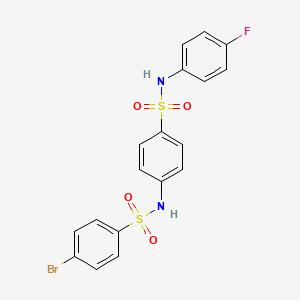 molecular formula C18H14BrFN2O4S2 B5060828 4-bromo-N-(4-{[(4-fluorophenyl)amino]sulfonyl}phenyl)benzenesulfonamide 