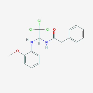 molecular formula C17H17Cl3N2O2 B506083 2-phenyl-N-[2,2,2-trichloro-1-(2-methoxyanilino)ethyl]acetamide CAS No. 301816-59-1