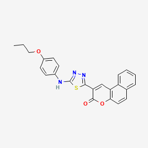 molecular formula C24H19N3O3S B5060849 2-{5-[(4-propoxyphenyl)amino]-1,3,4-thiadiazol-2-yl}-3H-benzo[f]chromen-3-one 