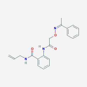molecular formula C20H21N3O3 B506085 N-allyl-2-[({[(1-phenylethylidene)amino]oxy}acetyl)amino]benzamide 