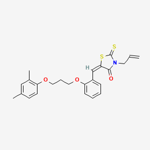 molecular formula C24H25NO3S2 B5060872 3-allyl-5-{2-[3-(2,4-dimethylphenoxy)propoxy]benzylidene}-2-thioxo-1,3-thiazolidin-4-one 