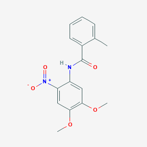 molecular formula C16H16N2O5 B506089 N-{2-nitro-4,5-dimethoxyphenyl}-2-methylbenzamide 