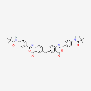 molecular formula C39H36N4O6 B5060893 N,N'-{methylenebis[(4-oxo-4H-3,1-benzoxazine-6,2-diyl)-4,1-phenylene]}bis(2,2-dimethylpropanamide) 