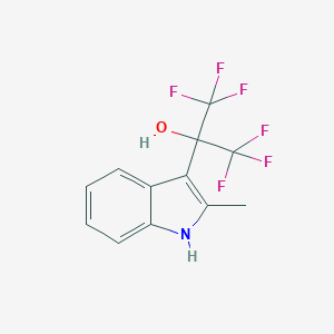 molecular formula C12H9F6NO B506090 1,1,1,3,3,3-hexafluoro-2-(2-methyl-1H-indol-3-yl)propan-2-ol 