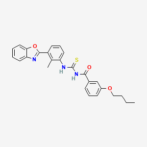 molecular formula C26H25N3O3S B5060902 N-({[3-(1,3-benzoxazol-2-yl)-2-methylphenyl]amino}carbonothioyl)-3-butoxybenzamide 