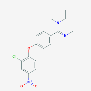 molecular formula C18H20ClN3O3 B506091 4-{2-chloro-4-nitrophenoxy}-N,N-diethyl-N'-methylbenzenecarboximidamide 