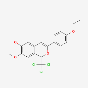 molecular formula C20H19Cl3O4 B5060915 3-(4-ethoxyphenyl)-6,7-dimethoxy-1-(trichloromethyl)-1H-isochromene 