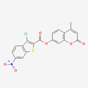molecular formula C19H10ClNO6S B5060921 4-methyl-2-oxo-2H-chromen-7-yl 3-chloro-6-nitro-1-benzothiophene-2-carboxylate 