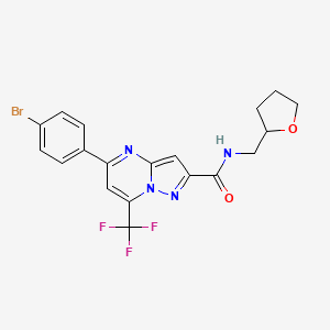 molecular formula C19H16BrF3N4O2 B5060926 5-(4-bromophenyl)-N-(tetrahydro-2-furanylmethyl)-7-(trifluoromethyl)pyrazolo[1,5-a]pyrimidine-2-carboxamide 