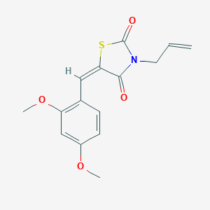 molecular formula C15H15NO4S B506093 (5E)-5-[(2,4-dimethoxyphenyl)methylidene]-3-prop-2-enyl-1,3-thiazolidine-2,4-dione 