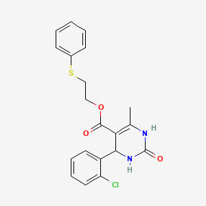 2-(phenylthio)ethyl 4-(2-chlorophenyl)-6-methyl-2-oxo-1,2,3,4-tetrahydro-5-pyrimidinecarboxylate