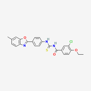 molecular formula C24H20ClN3O3S B5060940 3-chloro-4-ethoxy-N-({[4-(6-methyl-1,3-benzoxazol-2-yl)phenyl]amino}carbonothioyl)benzamide 