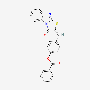 molecular formula C23H14N2O3S B5060948 4-[(3-oxo[1,3]thiazolo[3,2-a]benzimidazol-2(3H)-ylidene)methyl]phenyl benzoate 