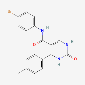 molecular formula C19H18BrN3O2 B5060957 N-(4-bromophenyl)-6-methyl-4-(4-methylphenyl)-2-oxo-1,2,3,4-tetrahydro-5-pyrimidinecarboxamide 