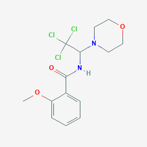 molecular formula C14H17Cl3N2O3 B506097 2-methoxy-N-[2,2,2-trichloro-1-(4-morpholinyl)ethyl]benzamide 