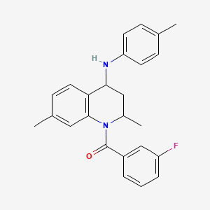 molecular formula C25H25FN2O B5060992 1-(3-fluorobenzoyl)-2,7-dimethyl-N-(4-methylphenyl)-1,2,3,4-tetrahydro-4-quinolinamine 