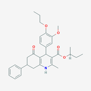 molecular formula C31H37NO5 B5060997 sec-butyl 4-(3-methoxy-4-propoxyphenyl)-2-methyl-5-oxo-7-phenyl-1,4,5,6,7,8-hexahydro-3-quinolinecarboxylate 