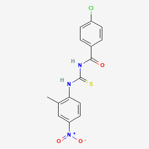 molecular formula C15H12ClN3O3S B5061004 4-chloro-N-{[(2-methyl-4-nitrophenyl)amino]carbonothioyl}benzamide 