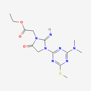 ethyl {3-[4-(dimethylamino)-6-(methylthio)-1,3,5-triazin-2-yl]-2-imino-5-oxo-1-imidazolidinyl}acetate