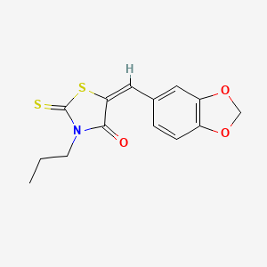 molecular formula C14H13NO3S2 B5061018 5-(1,3-benzodioxol-5-ylmethylene)-3-propyl-2-thioxo-1,3-thiazolidin-4-one 