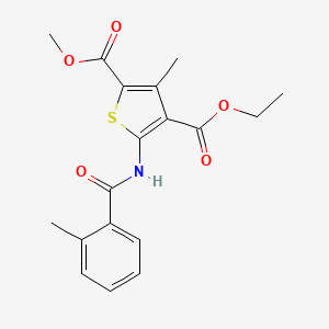 molecular formula C18H19NO5S B5061020 4-ethyl 2-methyl 3-methyl-5-[(2-methylbenzoyl)amino]-2,4-thiophenedicarboxylate 