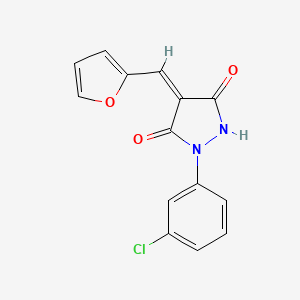 molecular formula C14H9ClN2O3 B5061021 1-(3-chlorophenyl)-4-(2-furylmethylene)-3,5-pyrazolidinedione 