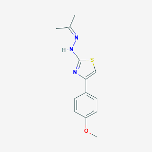 molecular formula C13H15N3OS B506103 4-(4-Methoxyphenyl)-2-(2-(propan-2-ylidene)hydrazinyl)thiazole CAS No. 324066-62-8