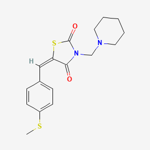 molecular formula C17H20N2O2S2 B5061030 5-[4-(methylthio)benzylidene]-3-(1-piperidinylmethyl)-1,3-thiazolidine-2,4-dione 