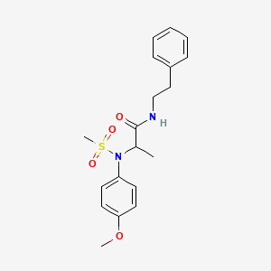 molecular formula C19H24N2O4S B5061040 N~2~-(4-methoxyphenyl)-N~2~-(methylsulfonyl)-N~1~-(2-phenylethyl)alaninamide 