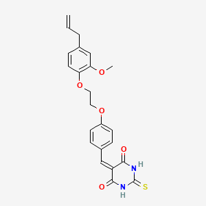 molecular formula C23H22N2O5S B5061043 5-{4-[2-(4-allyl-2-methoxyphenoxy)ethoxy]benzylidene}-2-thioxodihydro-4,6(1H,5H)-pyrimidinedione 