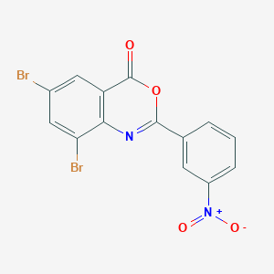 molecular formula C14H6Br2N2O4 B506107 6,8-dibromo-2-(3-nitrophenyl)-4H-3,1-benzoxazin-4-one 