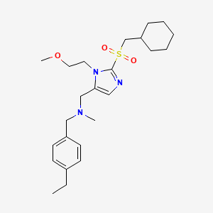 molecular formula C24H37N3O3S B5061090 1-[2-[(cyclohexylmethyl)sulfonyl]-1-(2-methoxyethyl)-1H-imidazol-5-yl]-N-(4-ethylbenzyl)-N-methylmethanamine 