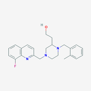 molecular formula C24H28FN3O B5061107 2-[4-[(8-fluoro-2-quinolinyl)methyl]-1-(2-methylbenzyl)-2-piperazinyl]ethanol 