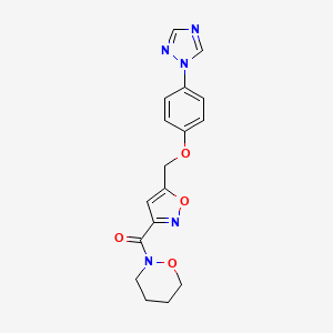 molecular formula C17H17N5O4 B5061133 2-[(5-{[4-(1H-1,2,4-triazol-1-yl)phenoxy]methyl}-3-isoxazolyl)carbonyl]-1,2-oxazinane 