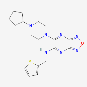molecular formula C18H23N7OS B5061158 6-(4-cyclopentyl-1-piperazinyl)-N-(2-thienylmethyl)[1,2,5]oxadiazolo[3,4-b]pyrazin-5-amine 