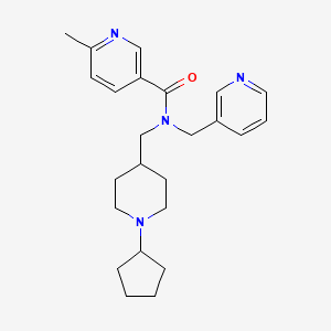 molecular formula C24H32N4O B5061161 N-[(1-cyclopentyl-4-piperidinyl)methyl]-6-methyl-N-(3-pyridinylmethyl)nicotinamide 