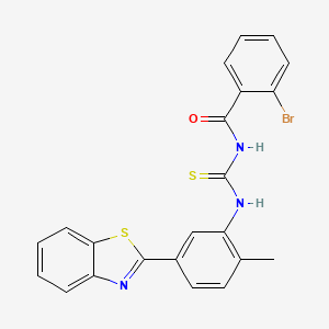 molecular formula C22H16BrN3OS2 B5061162 N-({[5-(1,3-benzothiazol-2-yl)-2-methylphenyl]amino}carbonothioyl)-2-bromobenzamide 