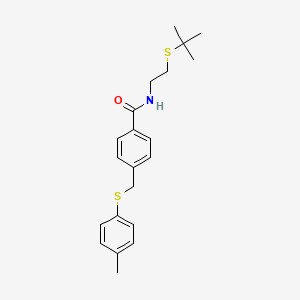 molecular formula C21H27NOS2 B5061168 N-[2-(tert-butylthio)ethyl]-4-{[(4-methylphenyl)thio]methyl}benzamide 