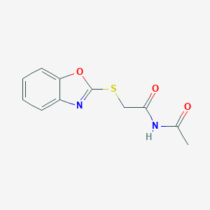 molecular formula C11H10N2O3S B506117 N-acetyl-2-(1,3-benzoxazol-2-ylsulfanyl)acetamide 