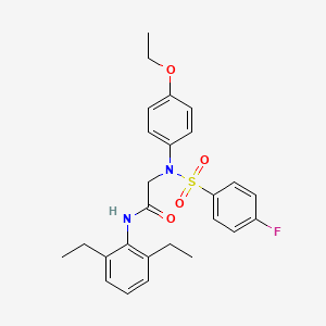 molecular formula C26H29FN2O4S B5061170 N~1~-(2,6-diethylphenyl)-N~2~-(4-ethoxyphenyl)-N~2~-[(4-fluorophenyl)sulfonyl]glycinamide 