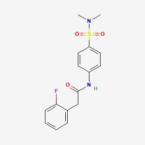 molecular formula C16H17FN2O3S B5061188 N-{4-[(dimethylamino)sulfonyl]phenyl}-2-(2-fluorophenyl)acetamide 