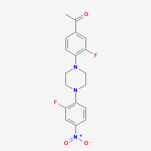 molecular formula C18H17F2N3O3 B506120 1-[3-Fluoro-4-[4-(2-fluoro-4-nitrophenyl)piperazin-1-yl]phenyl]ethanone 