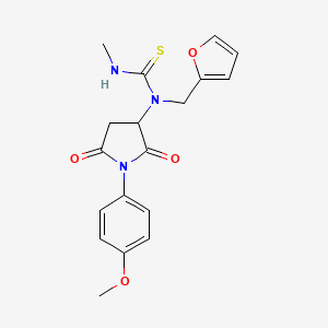 molecular formula C18H19N3O4S B5061208 N-(2-furylmethyl)-N-[1-(4-methoxyphenyl)-2,5-dioxo-3-pyrrolidinyl]-N'-methylthiourea 
