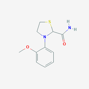molecular formula C11H14N2O2S B506121 3-(2-Methoxyphenyl)-1,3-thiazolidine-2-carboxamide 