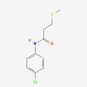 molecular formula C10H12ClNOS B5061212 N-(4-chlorophenyl)-3-(methylthio)propanamide 