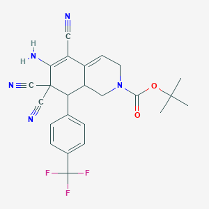 molecular formula C24H22F3N5O2 B5061248 tert-butyl 6-amino-5,7,7-tricyano-8-[4-(trifluoromethyl)phenyl]-3,7,8,8a-tetrahydro-2(1H)-isoquinolinecarboxylate 