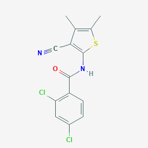 molecular formula C14H10Cl2N2OS B506125 2,4-dichloro-N-(3-cyano-4,5-dimethylthiophen-2-yl)benzamide 